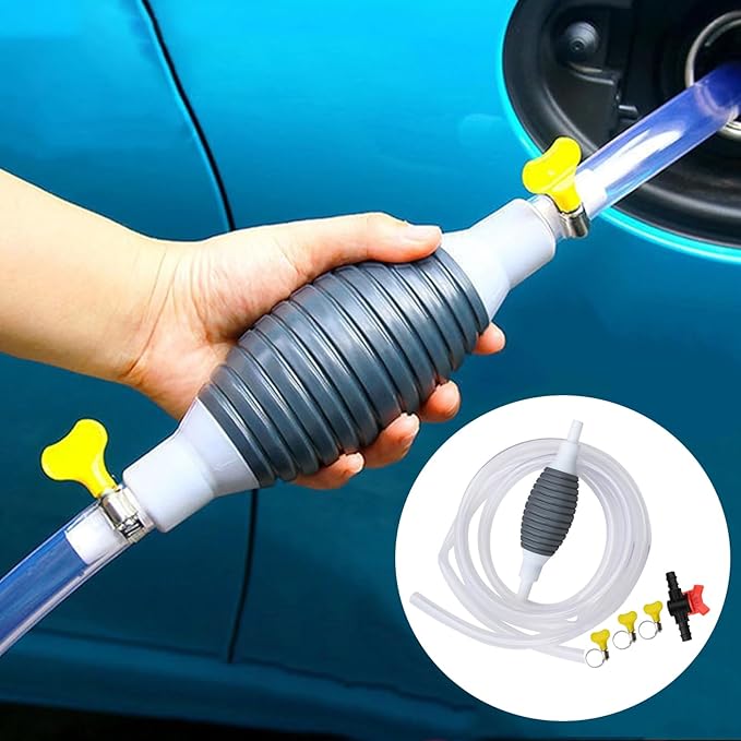 Bomba de sifón portátil para gasolina con manguera de sifón de 9.8 pies